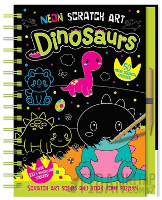 Neon Scratch Art - Dinosaurs (Ciltli)