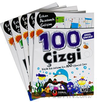 Niha Çocuk Okul Öncesi Erken Akademik Gelişim 100 Etkinlik (5 Kitap Set) 5+Yaş
