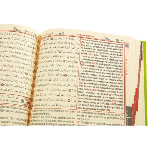 Kur'an-ı Kerim Cami Boy 1 Sayfada 3 Özellikli (H-60) (Ciltli) Kolektif