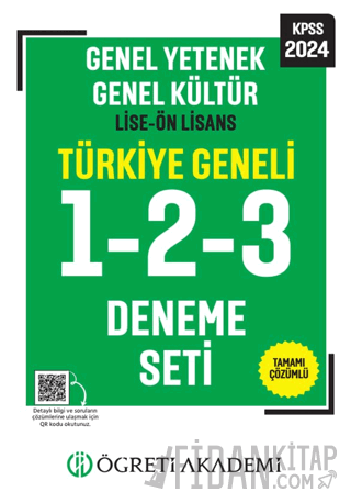 Öğreti Akademi 2024 KPSS Genel Yetenek Genel Kültür Lise-Ön Lisans Tamamı Çözümlü Türkiye Geneli 1-2-3 (3'lü Deneme Seti)