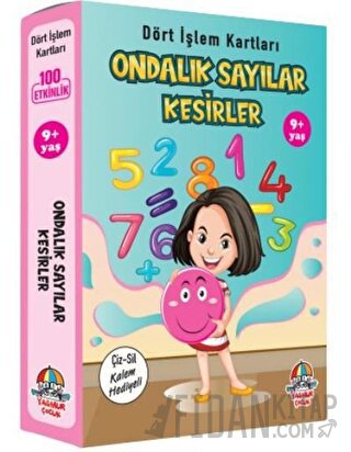 Ondalık Sayılar Kesirler - Dört İşlem Kartları 9+ Yaş