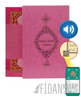 Orta Boy 30 Cüz Kur'an-ı Kerim (Pembe, Karton Kapak, Kutulu)