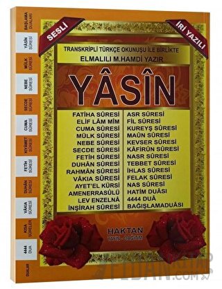 Orta Boy 41 Yasin-i Şerif Fihristli Mealli İri Yazılı (H-41) Elmalılı 