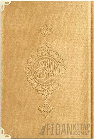Orta Boy Kadife Kur'an-ı Kerim (Gold, Yaldızlı, Mühürlü) - 1036 Gold (Ciltli)