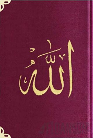 Orta Boy Kadife Kur'an-ı Kerim (Mürdüm Mor, Nakışlı, Yaldızlı) - 1017 Mürdüm Mor (Ciltli)