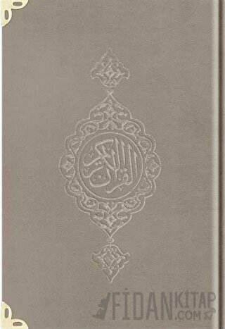 Orta Boy Kadife Kur'an-ı Kerim (Vizon, Yaldızlı, Mühürlü) - 1007 Vizon (Ciltli)