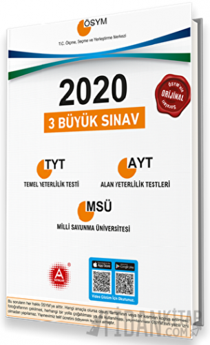 ÖSYM 2020 TYT AYT MSÜ Video Çözümlü Tıpkı Basım Orijinal Çıkmış Sorula