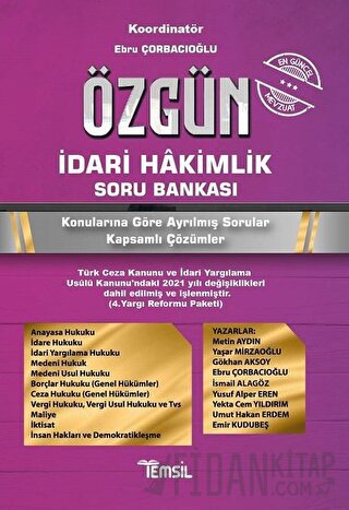 Özgün İdari Hakimlik Soru Bankası Ebru Çorbacıoğlu