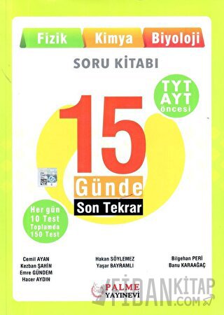 Palme YKS TYT AYT Öncesi 15 Günde Son Tekrar Fizik Kimya Biyoloji