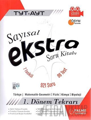 Palme YKS TYT AYT Sayısal Ekstra Soru Kitabı 1. Dönem Tekrarı