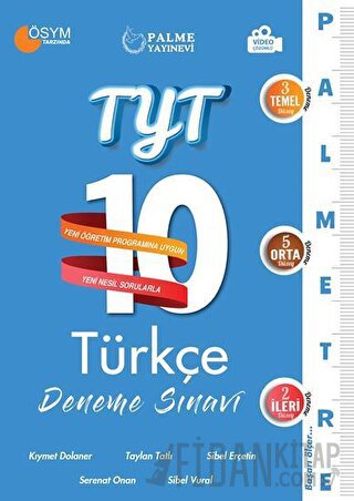 Palme YKS TYT Türkçe 10 Deneme Palmetre Video Çözümlü