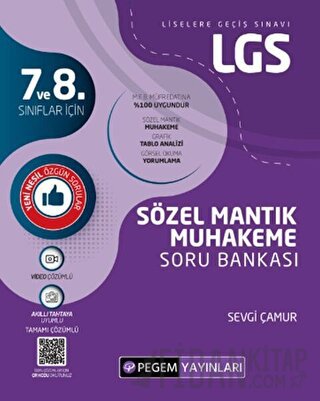 Pegem Yayınları 8. Sınıf LGS Sözel Mantık Muhakeme Soru Bankası