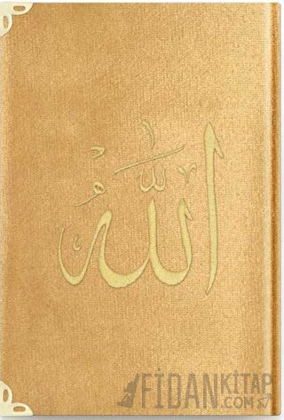 Rahle Boy Kadife Kur'an-ı Kerim (Altın, Nakışlı, Yaldızlı) 1036 (Ciltli)