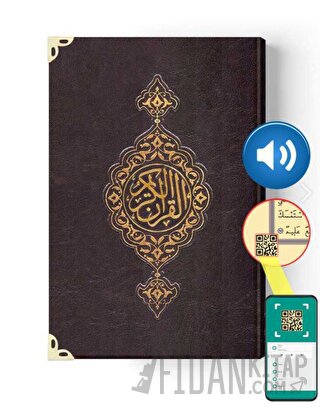 Rahle Boy Suni Deri Kur'an-ı Kerim (2 Renkli, Özel, Mühürlü) (Ciltli)