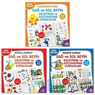 Sağ ve Sol Beyin Geliştirme ve Güçlendirme Etkinlikleri Seti 3-6 Yaş (3 Kitap Takım)