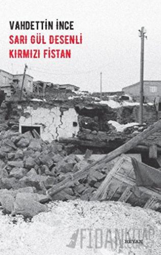 Sarı Gül Desenli Kırmızı Fistan