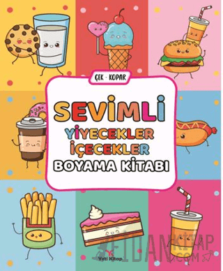 Sevimli Yiyecekler İçecekler Boyama Kitabı