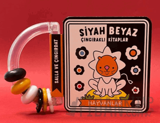 Siyah Beyaz Çıngıraklı Kitaplar Hayvanlar (Ciltli)