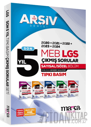 Son 5 Yıl LGS 8. Sınıf Arşiv Serisi Tıpkı Basım Fasikül Fasikül Çıkmış Sorular Tamamı Video Çözümlü