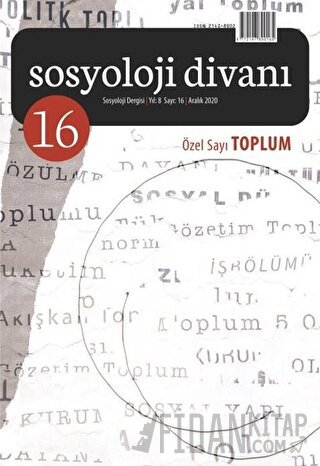 Sosyoloji Divanı Sayı: 16 Aralık 2020 Özel Sayı: Toplum