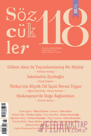 Sözcükler Dergisi 118. Sayı Kasım - Aralık 2025