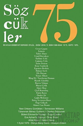Sözcükler Dergisi Sayı: 75 Eylül - Ekim 2018