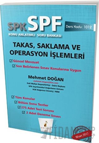 SPK - SPF Takas, Saklama ve Operasyon İşlemleri Konu Anlatımlı Soru Ba