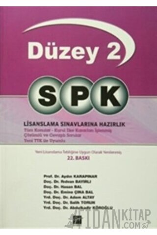 SPK Temel Düzey 2 Lisanslama Sınavlarına Hazırlık Abdulkadir Köroğlu