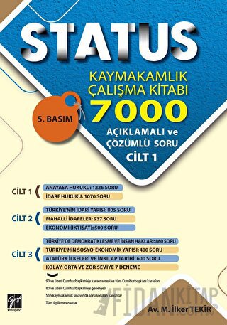 Status Kaymakamlık Çalışma Kitabı 7000 Açıklamalı ve Çözümlü Soru (3 C