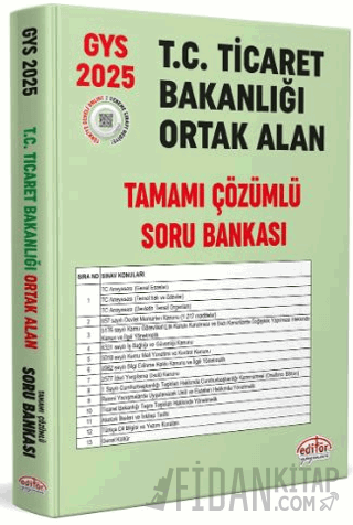 T.C. Ticaret Bakanlığı Tüm Kadrolar İçin Tamamı Çözümlü Ortak Alan Sor