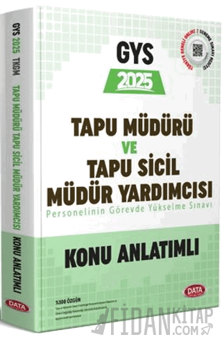 Tapu Müdürü-Tapu Sicil Müdür Yardımcısı GYS Konu Anlatımlı