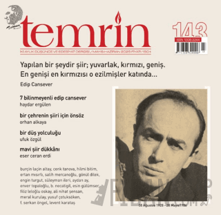 Temrin Düşünce ve Edebiyat Dergisi Sayı: 143 Mayıs - Haziran 2025