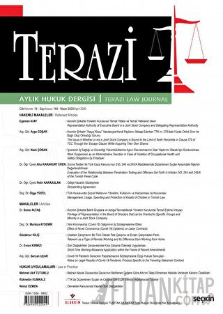 Terazi Aylık Hukuk Dergisi Sayı: 164 Nisan 2020