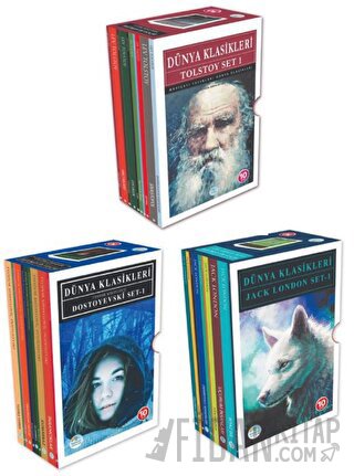 Tolstoy - Jack London - Dostoyevski Dünya Klasikleri Seti (30 Kitap) F