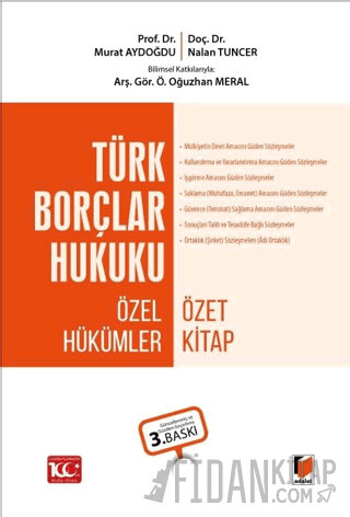 Türk Borçlar Hukuku Özel Hükümler Özet Kitap (Ciltli) Nalan Tuncer