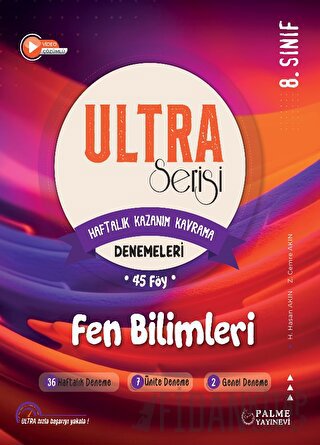 Ultra Serisi 8. Sınıf Fen Bilimleri Deneme Kitabı (45 Föy)