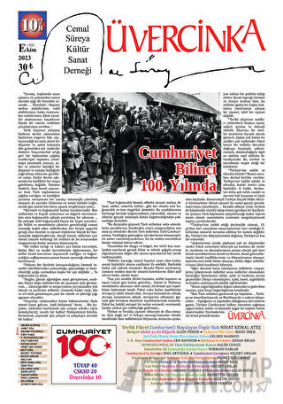 Üvercinka Dergisi: 107 - 108 - Eylül Ekim 2023