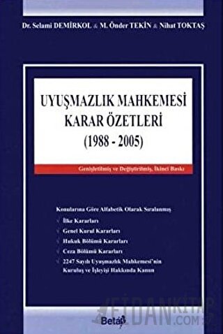 Uyuşmazlık Mahkemesi Karar Özetleri (1988-2005) (Ciltli)