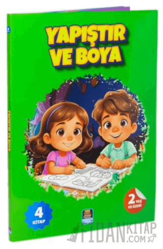 Yapıştır ve Boya Renkli Çıkartmalı İlk Yapıştırmalarım (4 Kitap Set) 3+Yaş