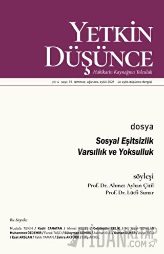 Yetkin Düşünce Sayı 15 - Sosyal Eşitsizlik - Varsıllık ve Yoksulluk